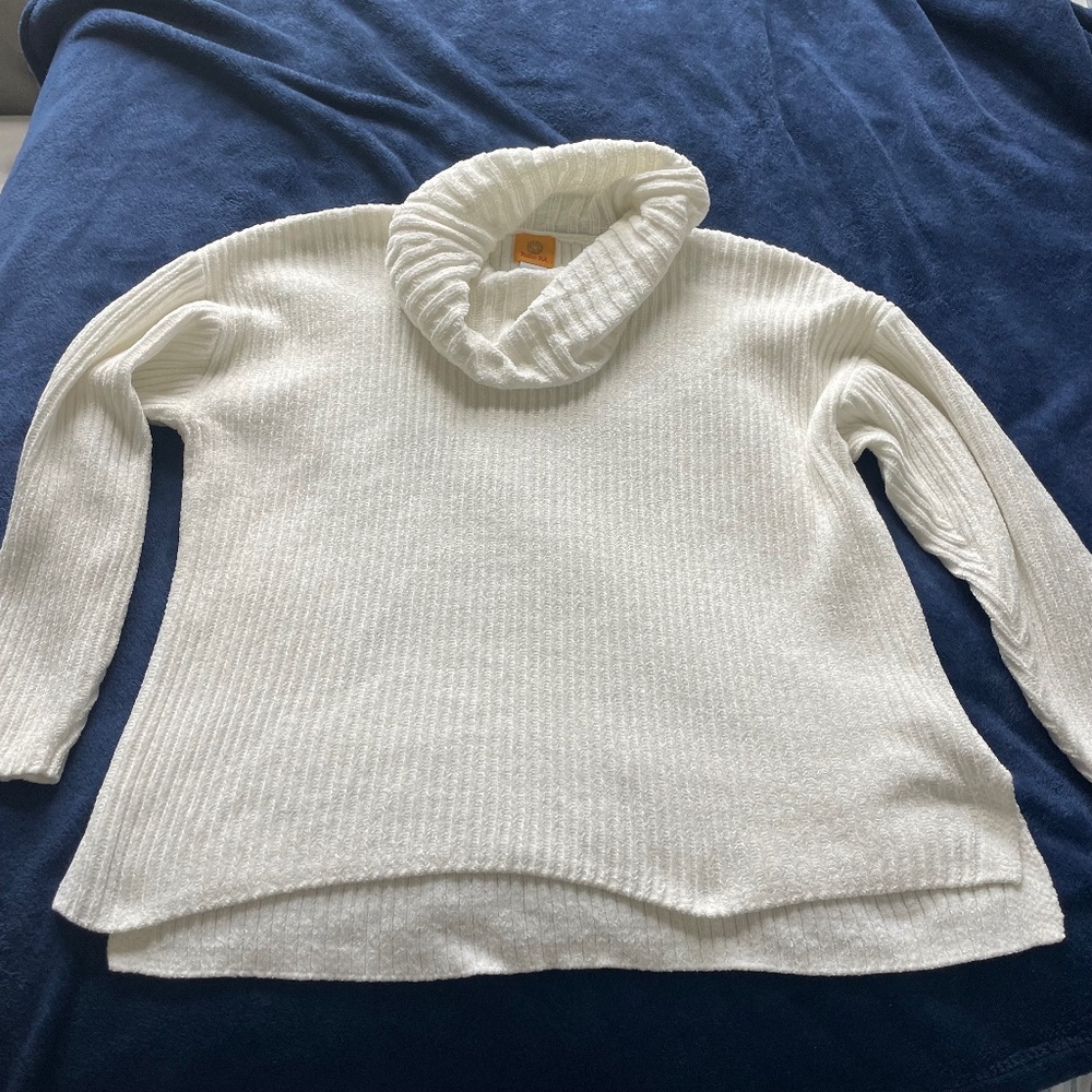 Never Worn Ruby Rd. Cowl Neck Ivory Sweater, Women’s Size Large